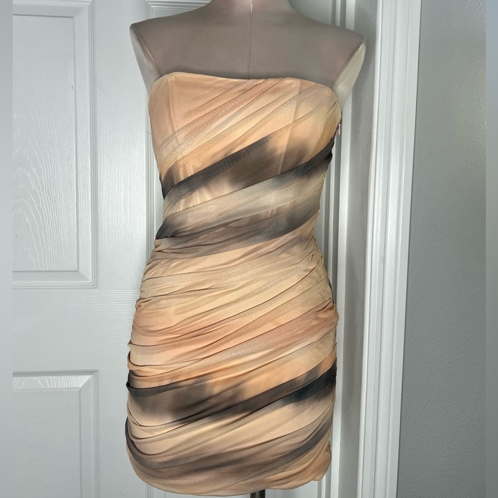 Zara Cocktail Party Strapless Mini Dress Sz S